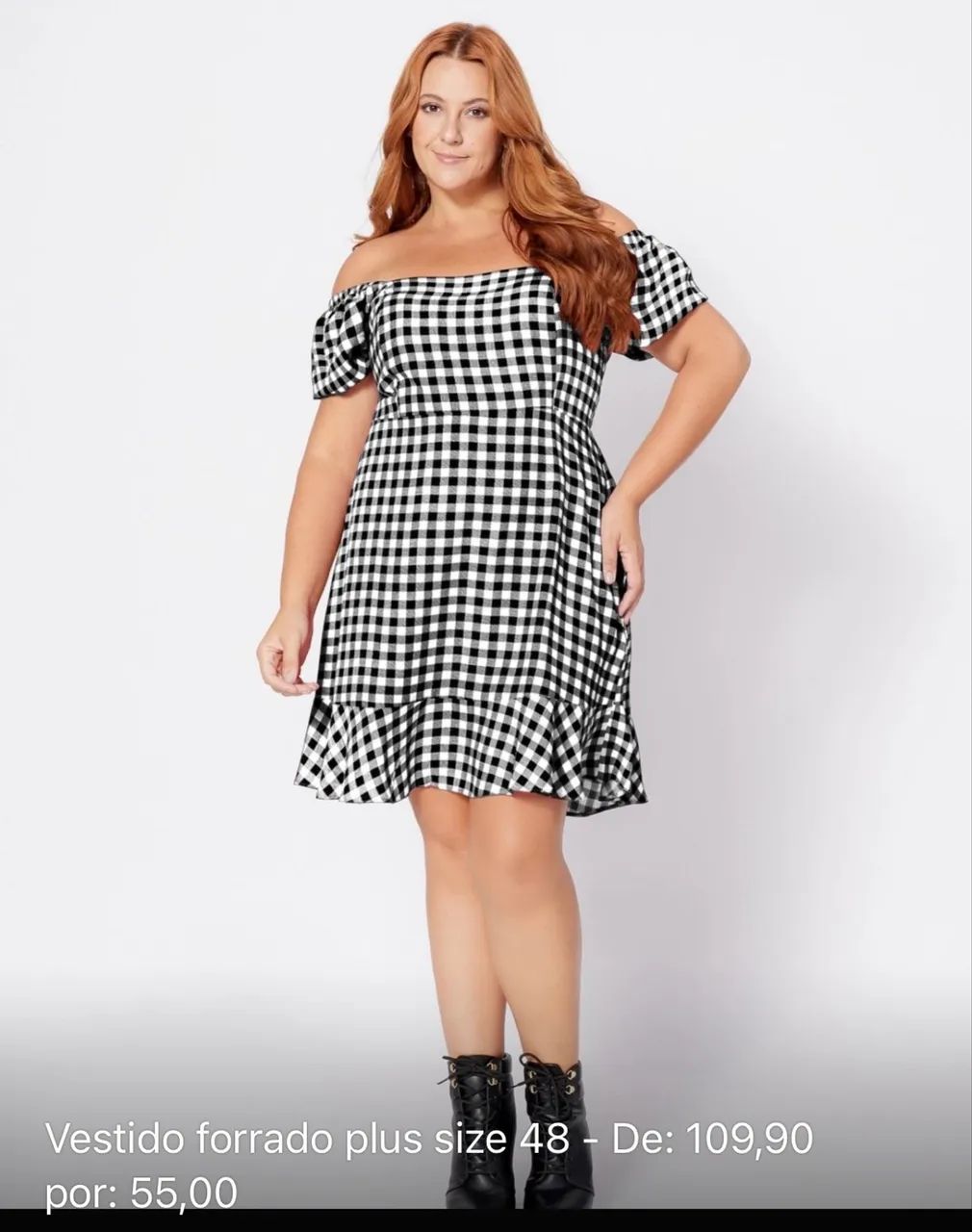 Vestido xadrez plus size 48 