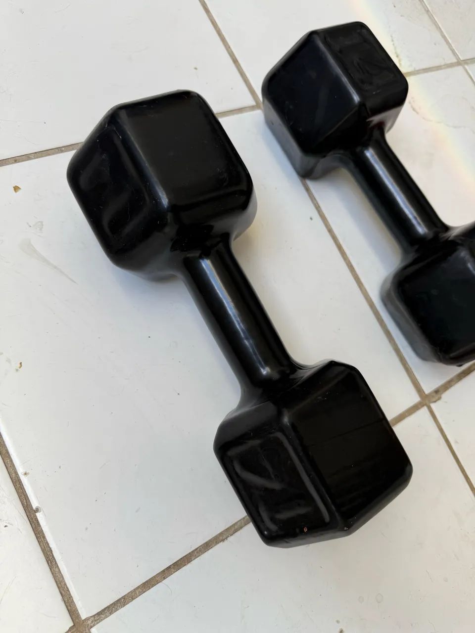 Par Halter 14 Kg Emborrachado Sextavado Peso Total 28kg Preto - Foto 3