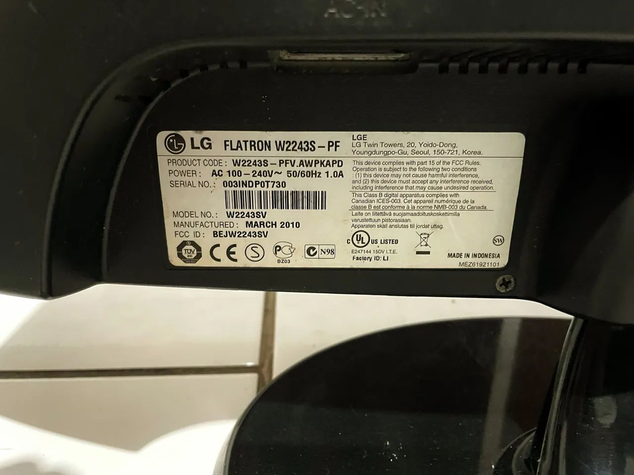 Monitor LG FALTRON W2243S - Foto 5
