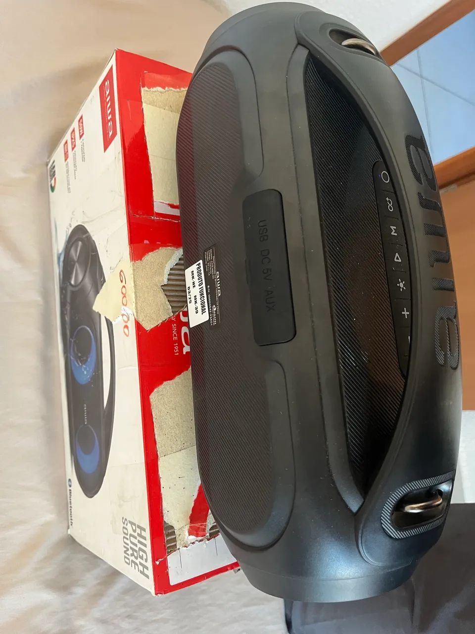 Caixa De Som Boombox Aws-bbs-02-a Bluetooth Aiwa Preto - Foto 3