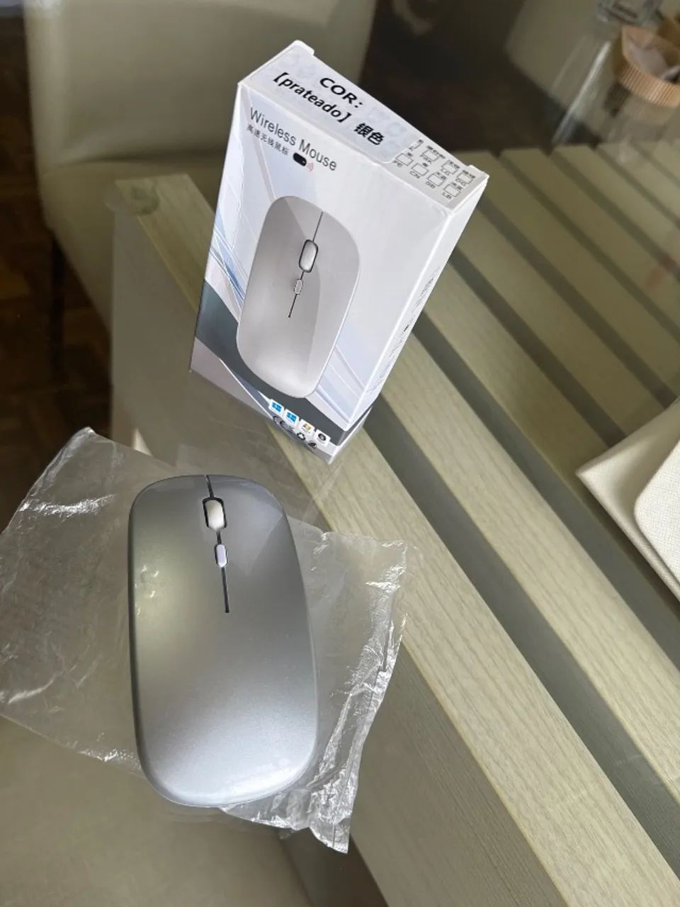 Mouse sem fio novo - PRATA 