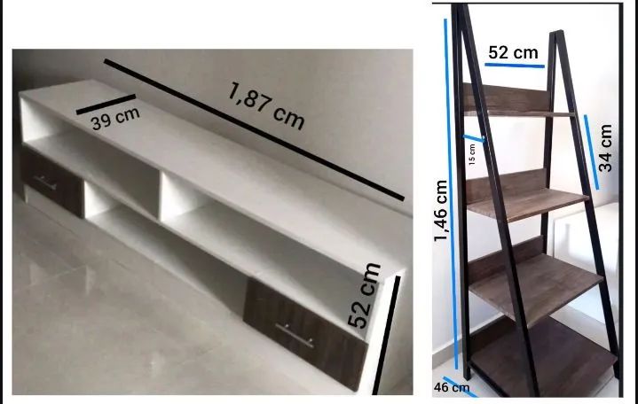 Kit Rack para sala e estante multiuso 