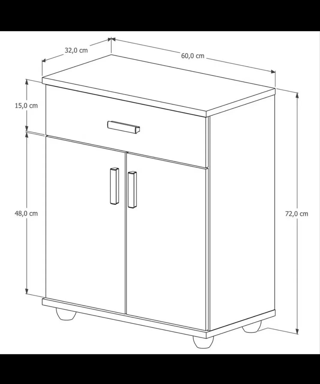Aparador Bancada Estante Balcão Cozinha Base Micro Ondas Multiuso - Foto 4
