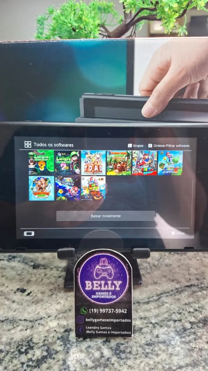 NINTENDO SWITCH DESBLOQUEADO NA CAIXA COM 18 JOGOS - Foto 3