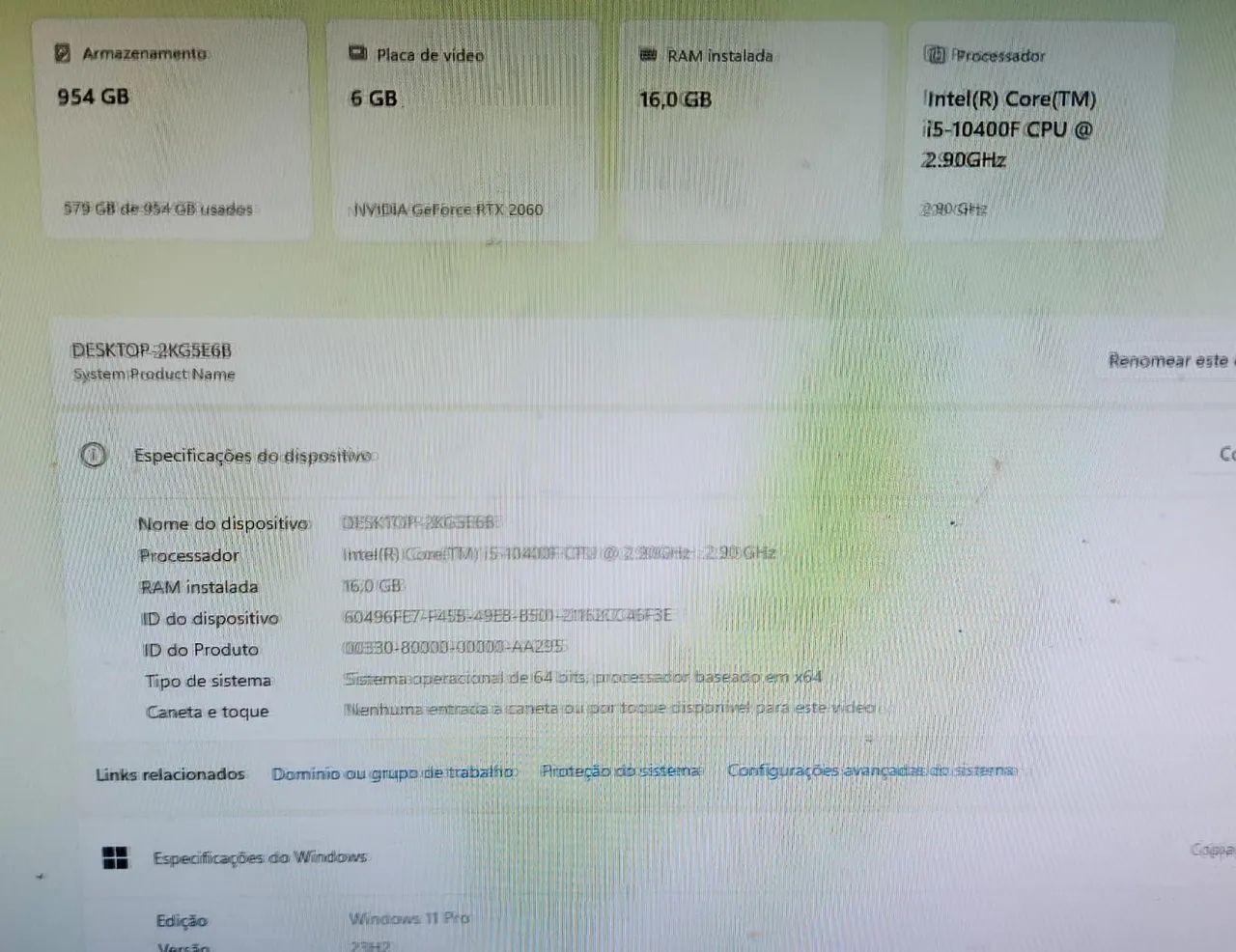 Computador Gamer i5 10gen, 16GB RAM, RTX 2060 6GB RAM, NVE 1TB, fonte 600W, Walter cooler - Foto 3