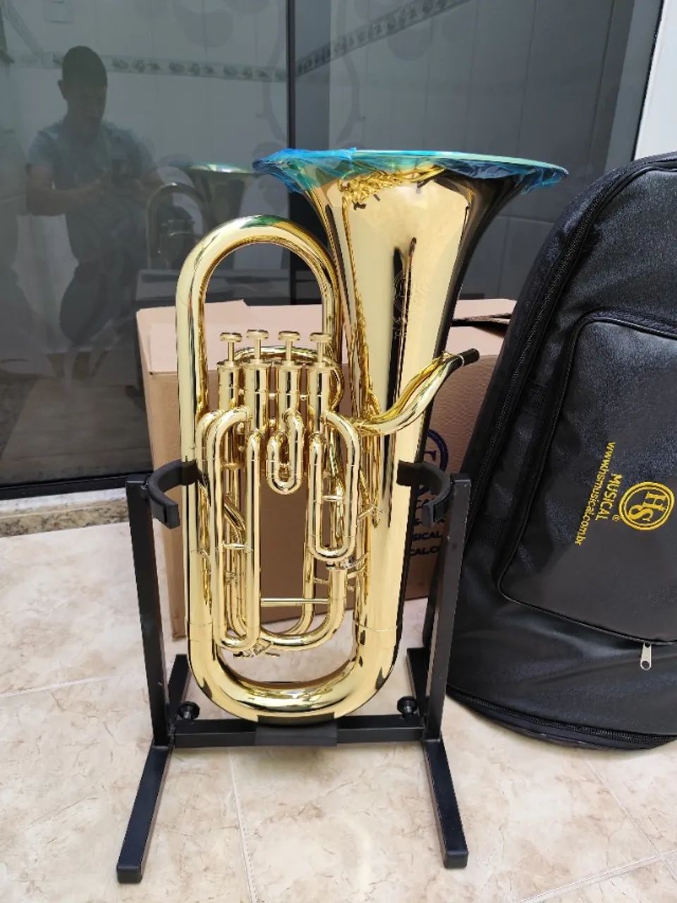 Euphonium Bombardino Hs Musical HF890 Sib 4 Pistos - NOVO - Aceito