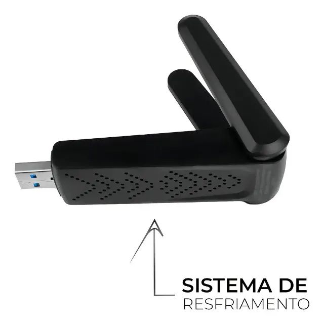 Mini Adaptador Wireless Wi-fi Dual Band 2,4g 5g 1300mbps Usb Knup KP-AW162 - Foto 3