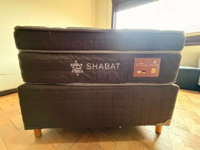 Cama de solteiro box + colchão shabat super premium 