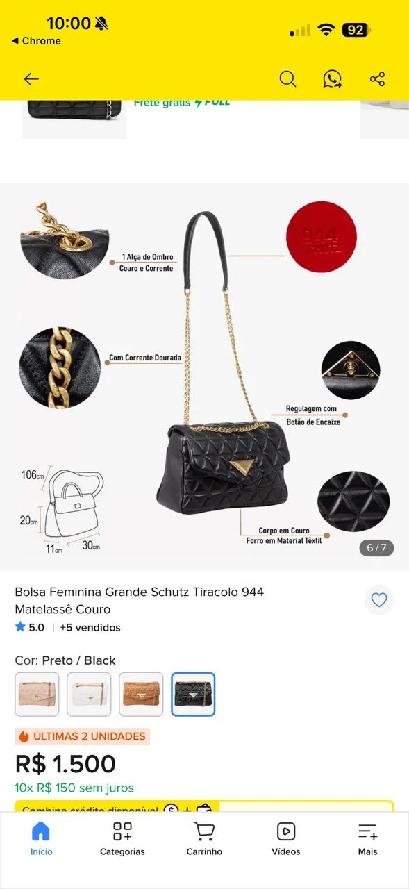 Bolsa Schutz 944 grande  - Foto 2