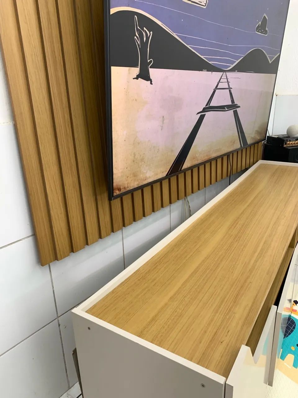 Rack e Painel em MDF Ripado - Foto 2