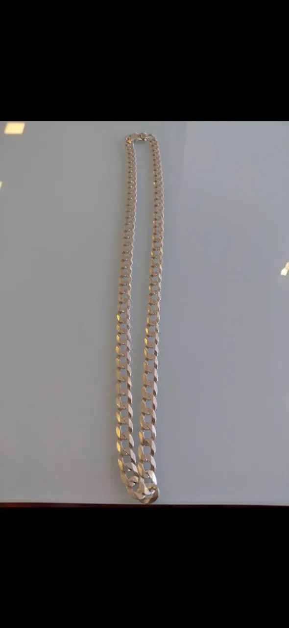 Cordão prata 10MM 70CM 79G - Foto 2