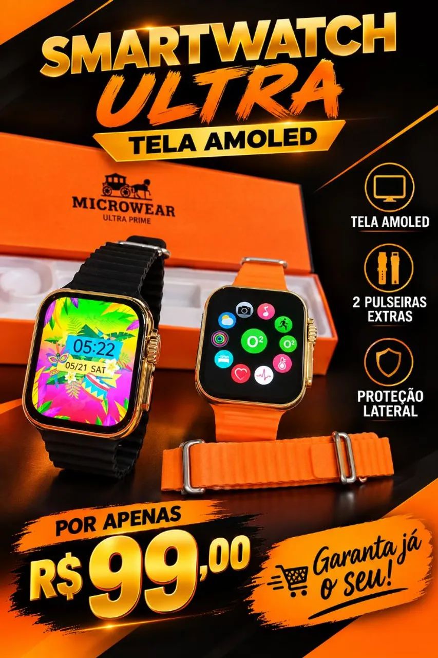 Smartwatch ULTRA mini dourado 