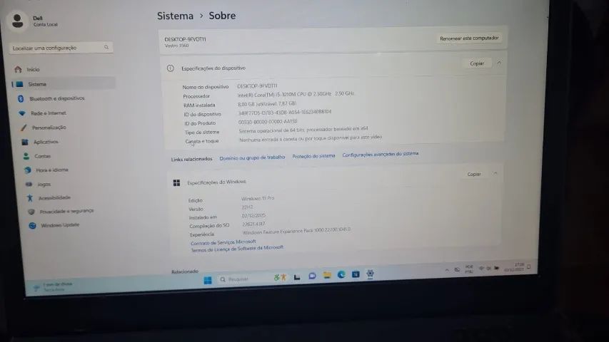 Notebook Dell Vostro 3560 - Intel Core I5 - 8gb - 750gb - Foto 2