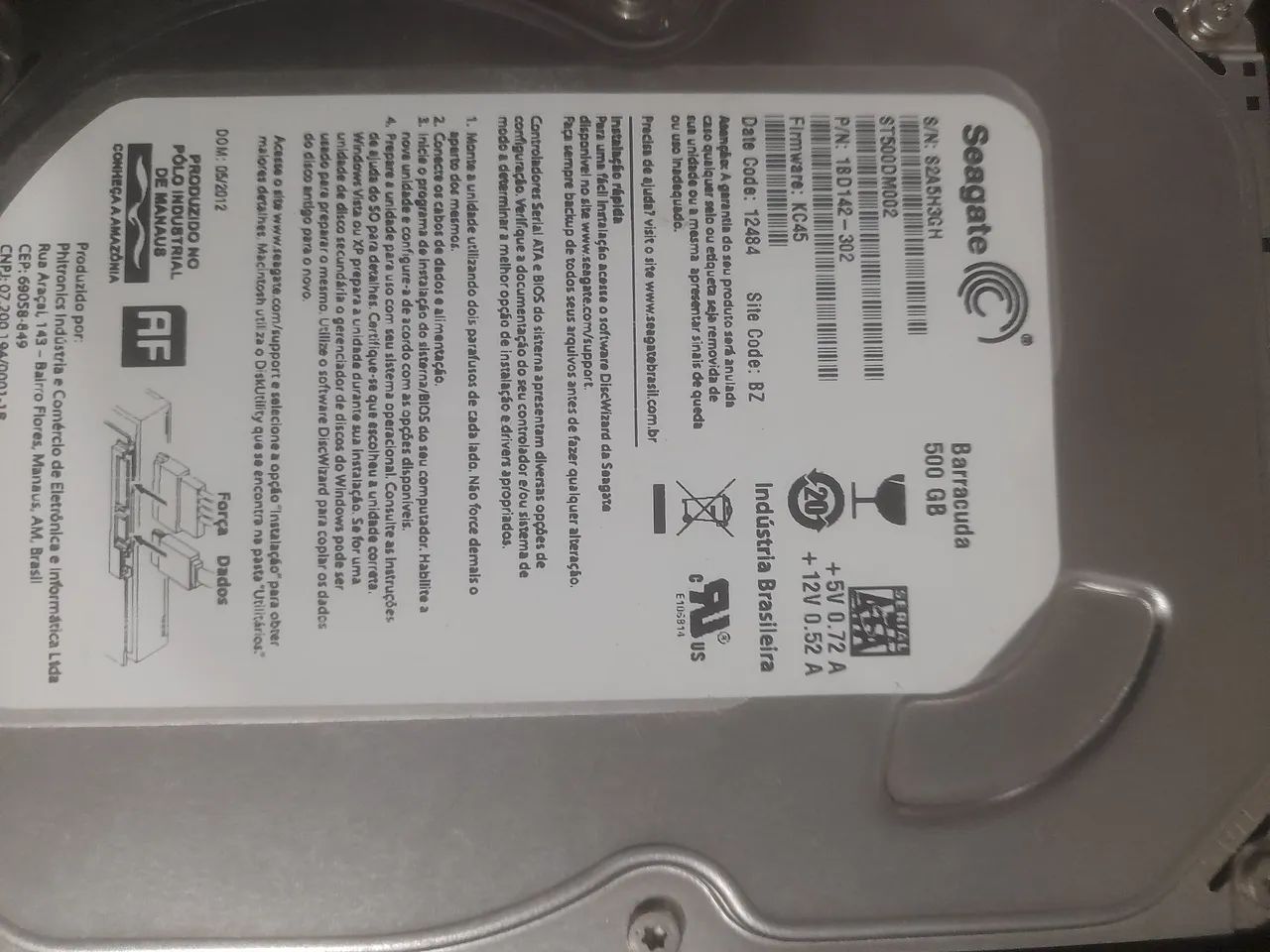 HD 500 GB Seagate sata