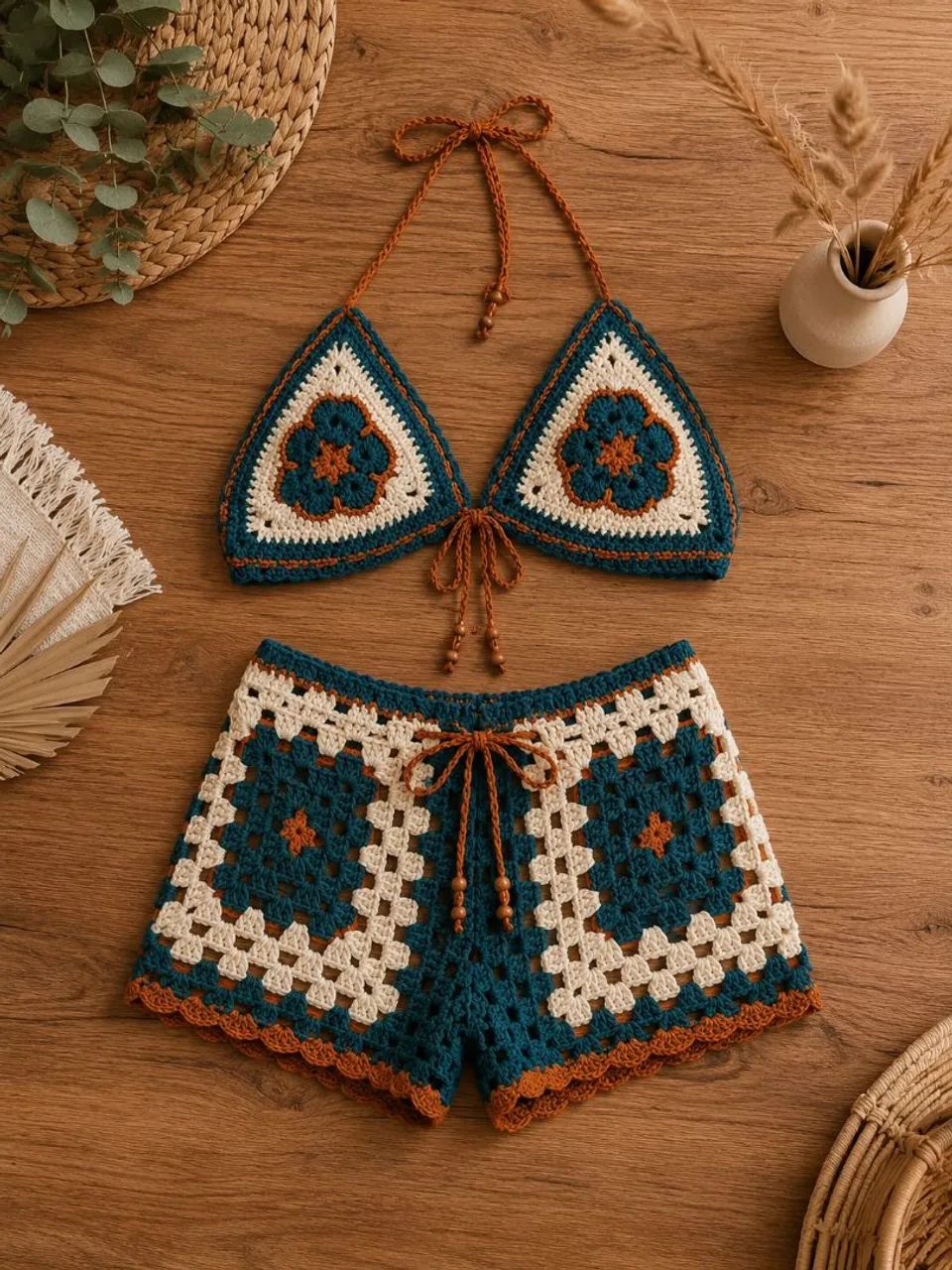 Conjunto de crochê saia ou shorts  - Foto 3