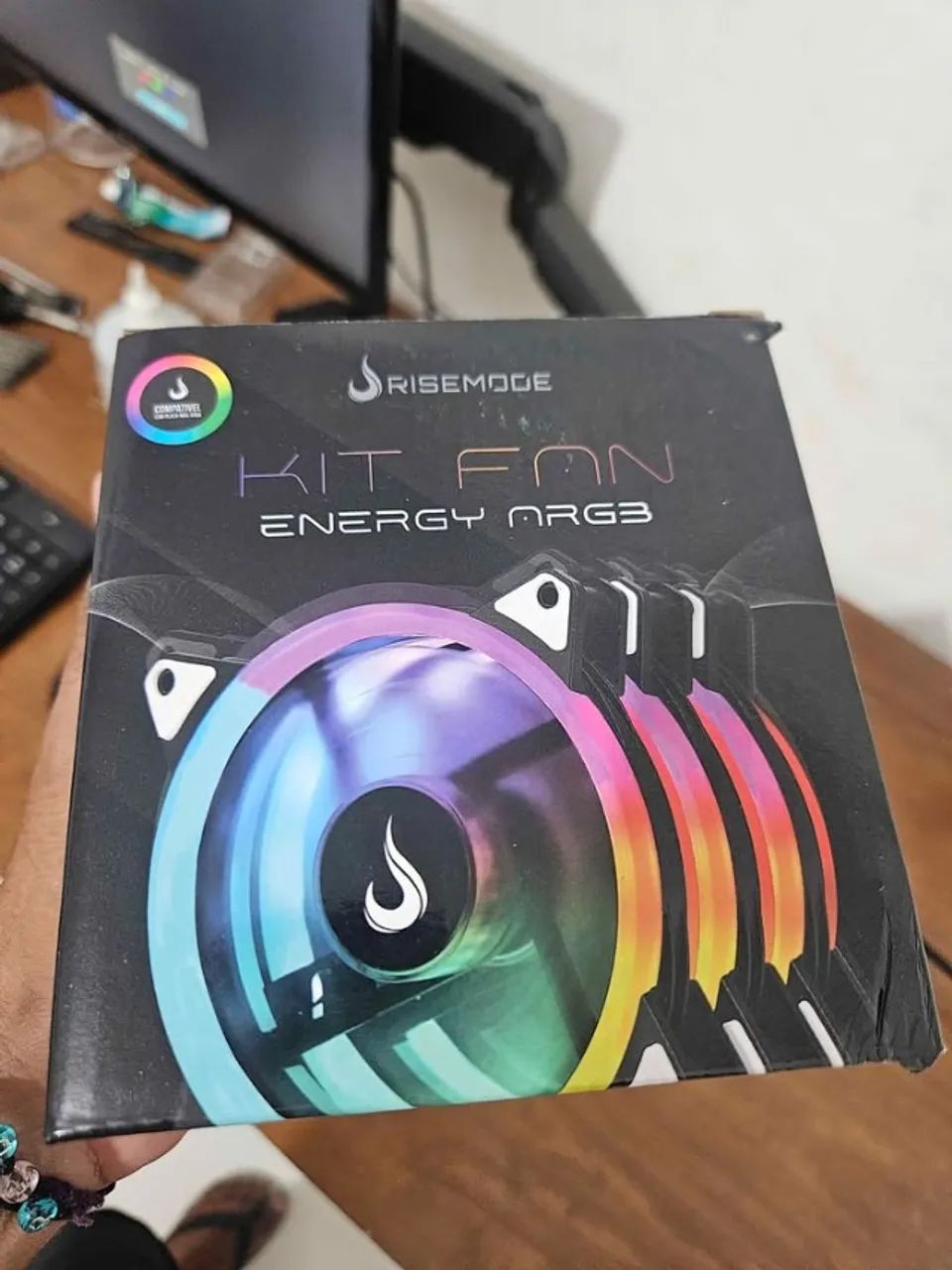 KIT 3 Fans RiseMode Energy ARGB c/ Controle + Controladora