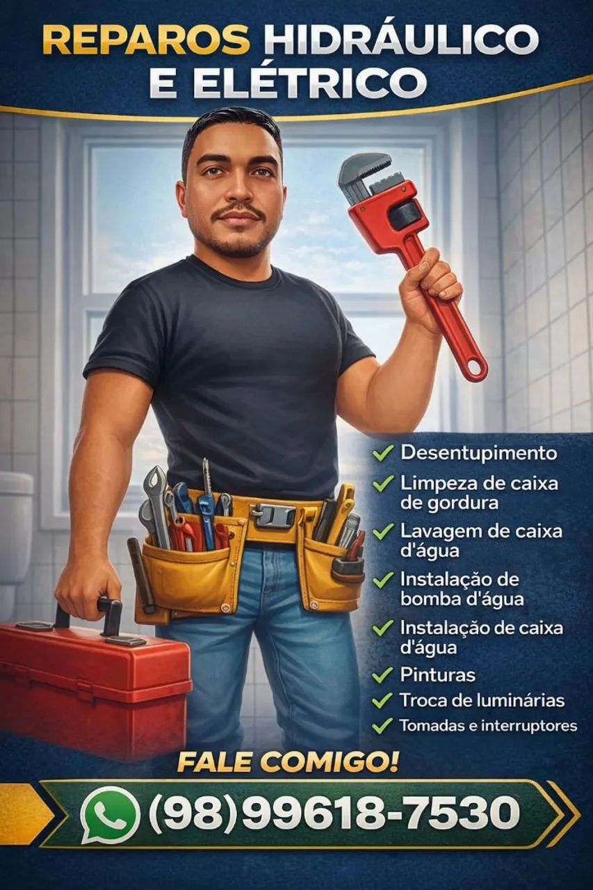 Hidráulica e reparos residenciais em geral.