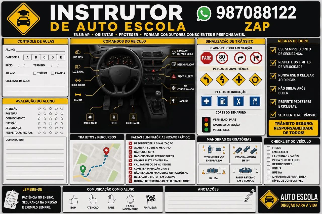 Instrutor de auto escola categoria só moto 