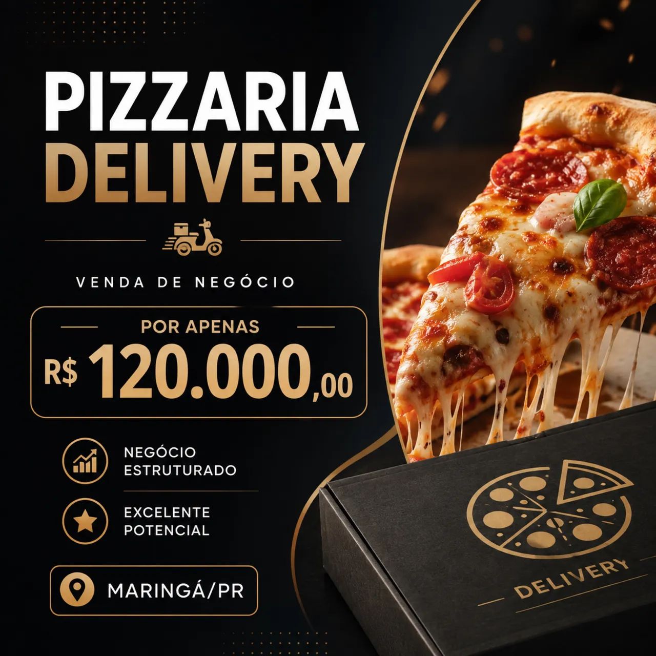 Pizzaria Delivery Montada e Equipada à Venda - Maringá/PR