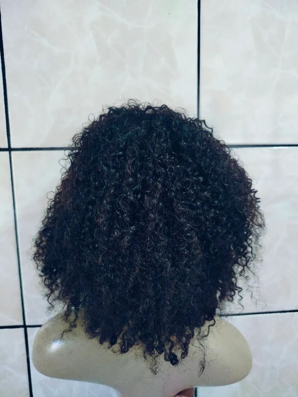 peruca cabelo humano cacheado afro 