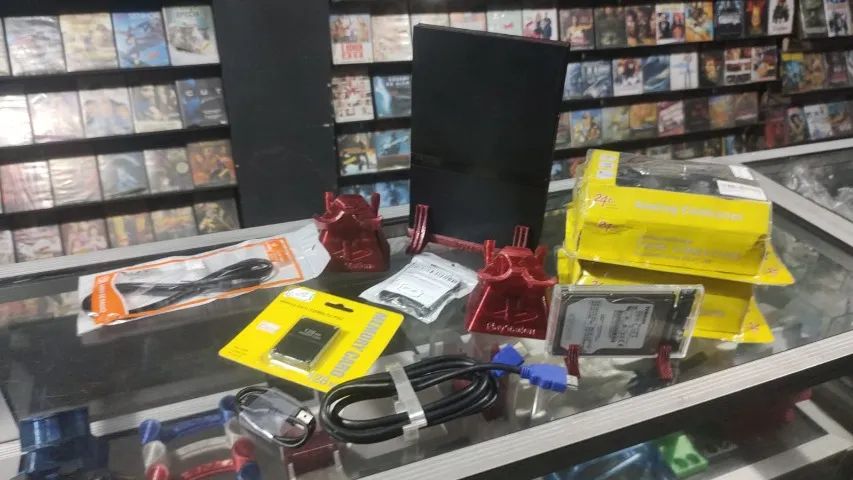 PS2 L7 HDMI 2 CONTROLES SEM FIO MEMORY CARD-128 HD320GB CHEIO DE JOGOS + RETRÔS E CABOS  - Foto 6