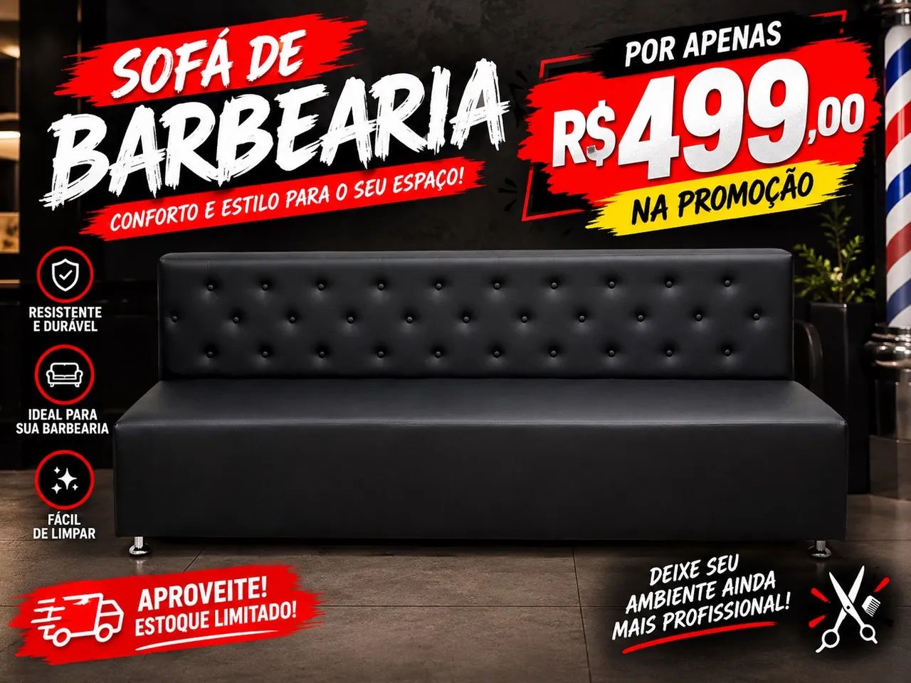 Sofá para barbearia 