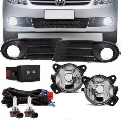 Kit Farol Milha Neblina Moldura Preta Gol Voyage Saveiro G5