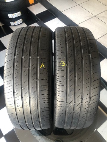 Kit 02 Pneus 205/55r17 Continental Powercontact 91v *usados
