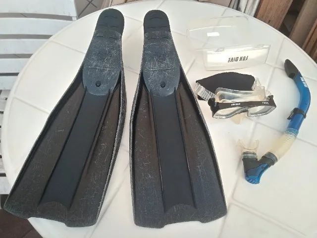 Kit Mergulho Nadadeira Fun Dive 41/42 (9/10) Máscara Snorkel - Foto 2