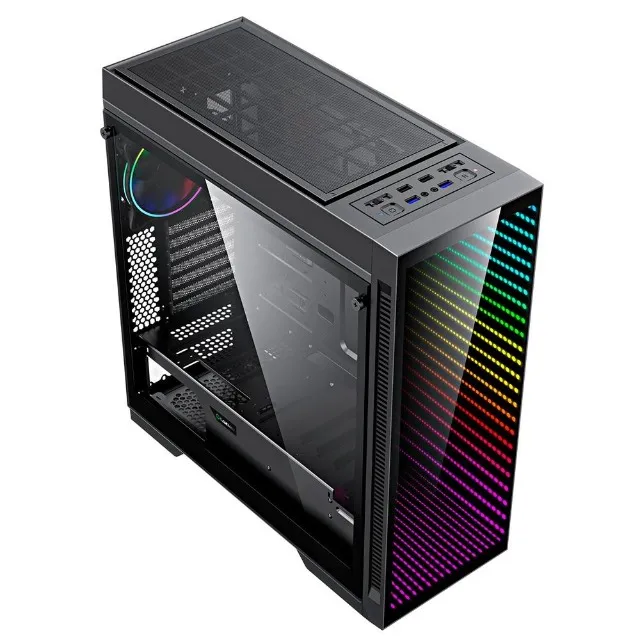 Gabinete Gamer GameMax Infinit M908 GGM RGB, Mid Tower, Com 3 Fans, Lateral  Acrílico, Black, Sem Fonte