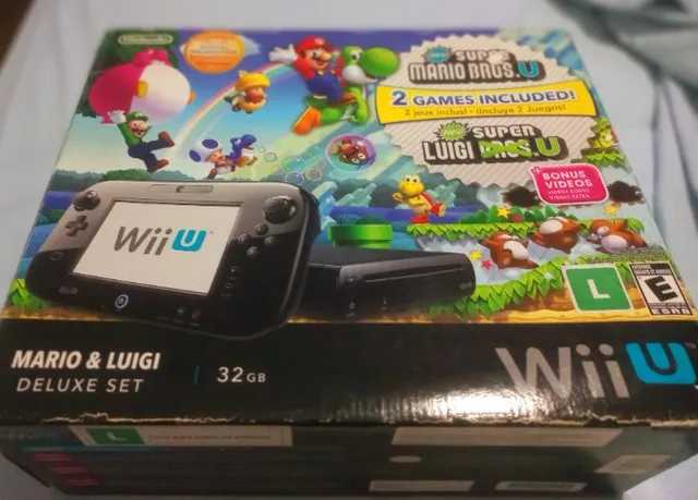 Nintendo Wii U Preto 32GB New Super Mario Bros U Usado