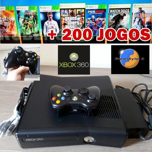 Xbox 360 Branco Usado Arcade Desbloqueado Com Controle E Fonte