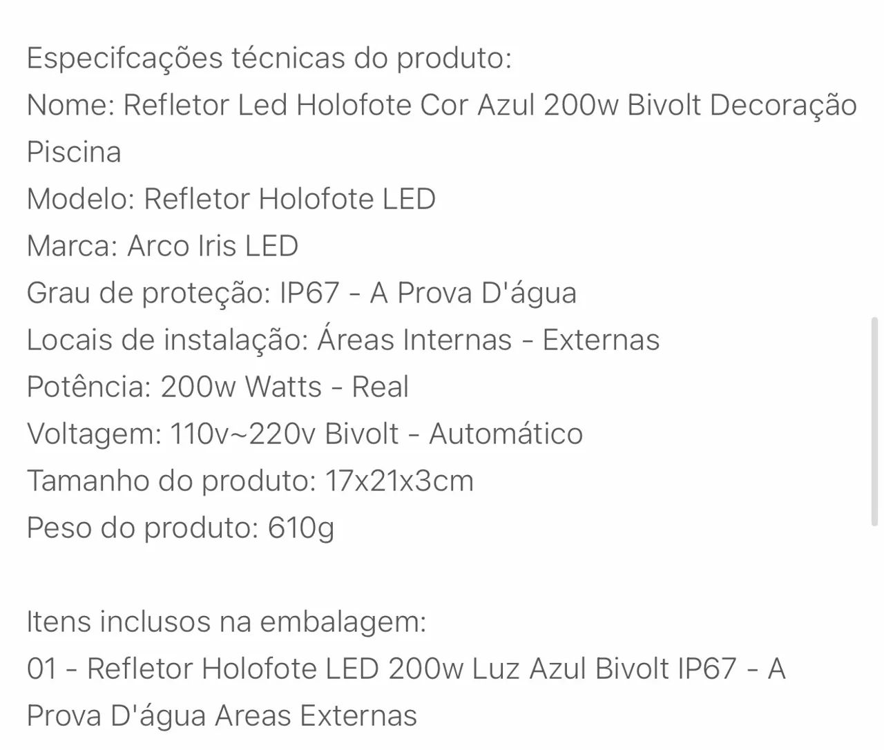 Refletor LED 200W IP67 Arcoíris - Iluminação Potente - Foto 3