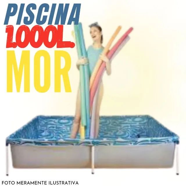 PISCINA RETANGULAR DE ARMAÇÃO 1.000 LITROS ESTRUTURAL METÁLICA EM PVC RESISTÊNTE. - Foto 2
