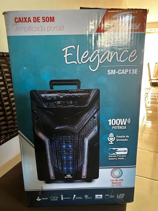 Caixa de Som Bluetooth com Luzes LED - Foto 2