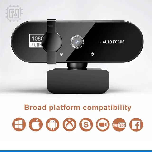 Webcam Full HD 1080p Usb Com o Microfone Autofoco Para Computador Notebook Live Gaming - Foto 2