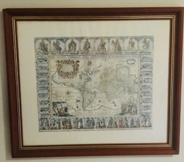 Quadro decorativo mapa mundi história geografia antigo - Foto 2