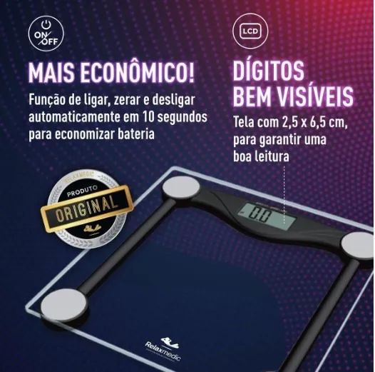 Balança Digital Body Fit Relaxmedic - 180kg - Nova - Foto 3