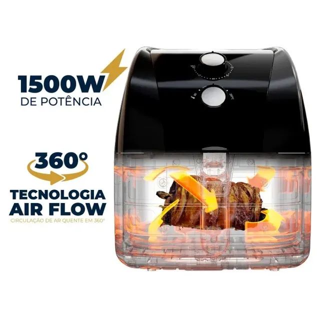  Air Fryer Fritadeira Elétrica 5,5L BFR50 Preta com Timer Britânia - Foto 3