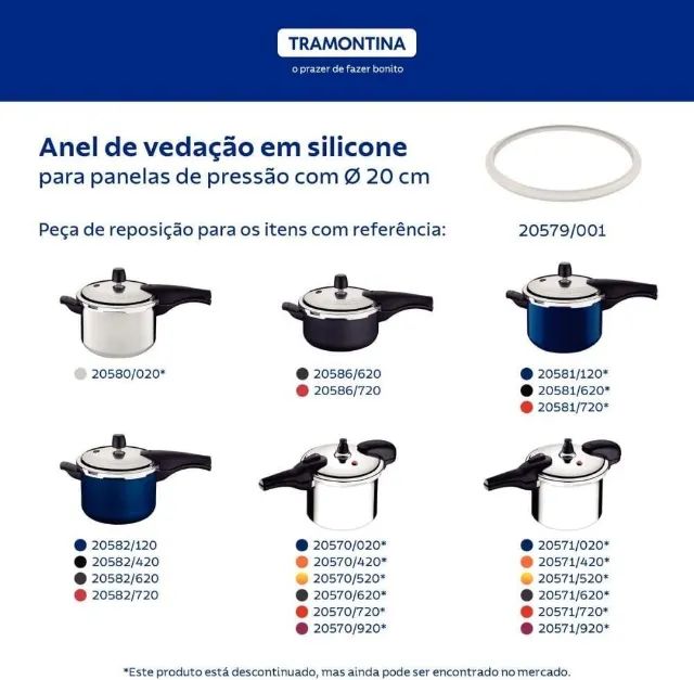 Borracha Panela De Pressão Tramontina Vancouver 4,5L e 6L - Foto 2