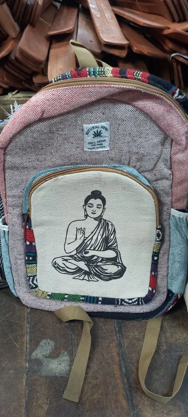Bolsas Mochila 100% Cânhamo Espiritual Alta Durabilidade - Foto 3