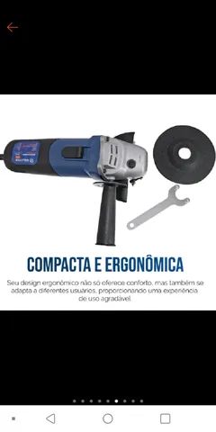 Esmerilhadeira Angular 115 mm 4 1/2 820W 11000 rpm<br>110volts e 220v - Foto 4