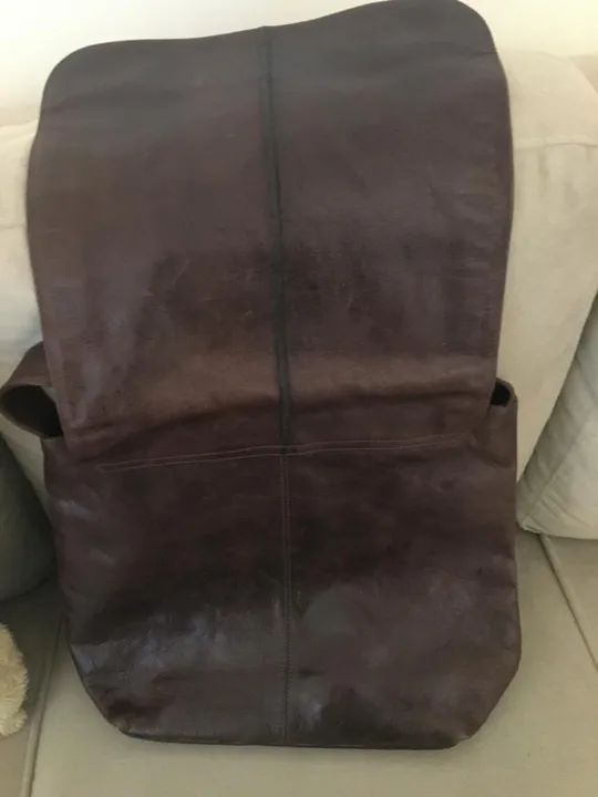 Bolsa em couro natural, cor marrom 