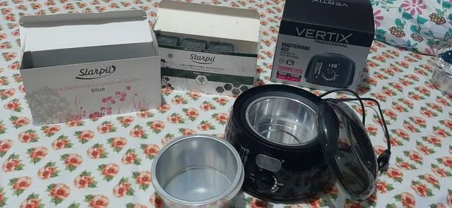 aquecedor de cera profissional 500g vertix- modelo -5701- bivolt + 2pcts de cera