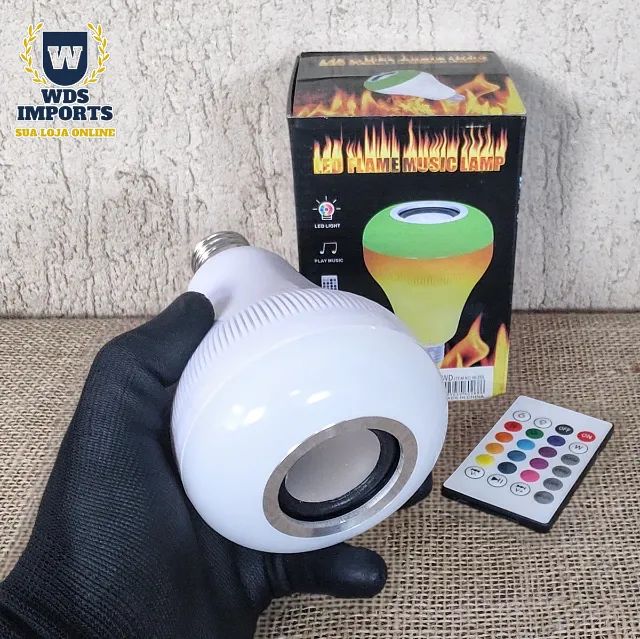 Lâmpada musical bluetooth com Led e Controle