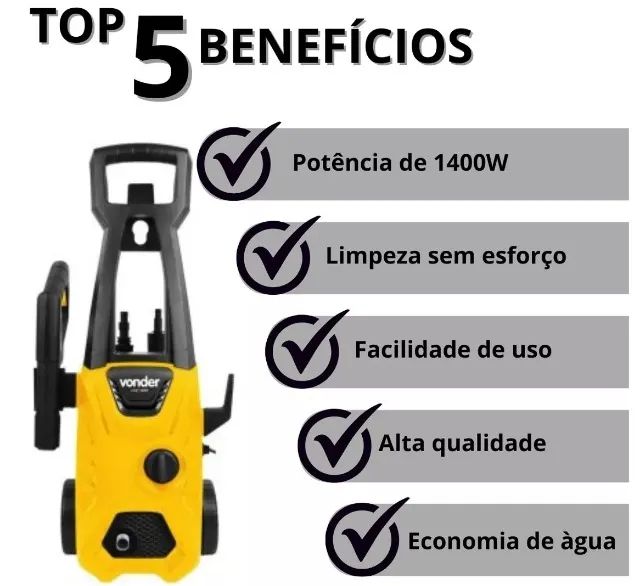 Lavadora Alta Pressão da Vonder com Rodas Lav1600 1400W 1.600 lbf/pol² Lacrada + Garantia - Foto 6