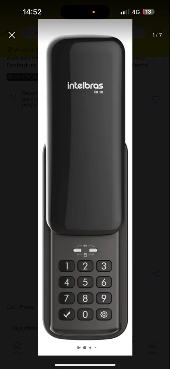 Interfone com teclado Intelbras FR 10 - Preto