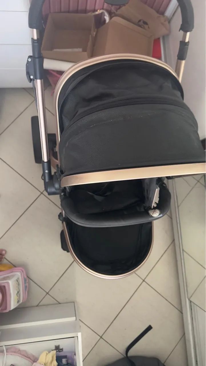 Carrinho de Bebê Vulkan da Dzieco 360  + bebê conforto muito novos - Foto 2