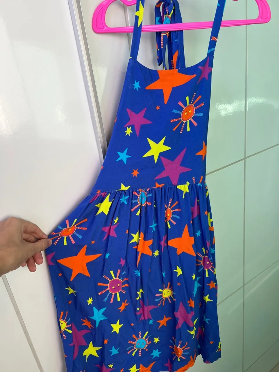 Vestido Infantil Estampado de Estrelas e Sol