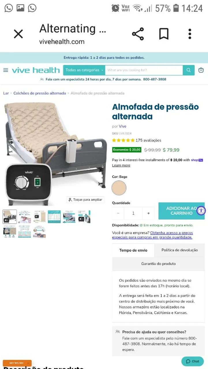 Colchão Pressão Alternada/Pneumático/Úlceras/Acamados - Foto 2